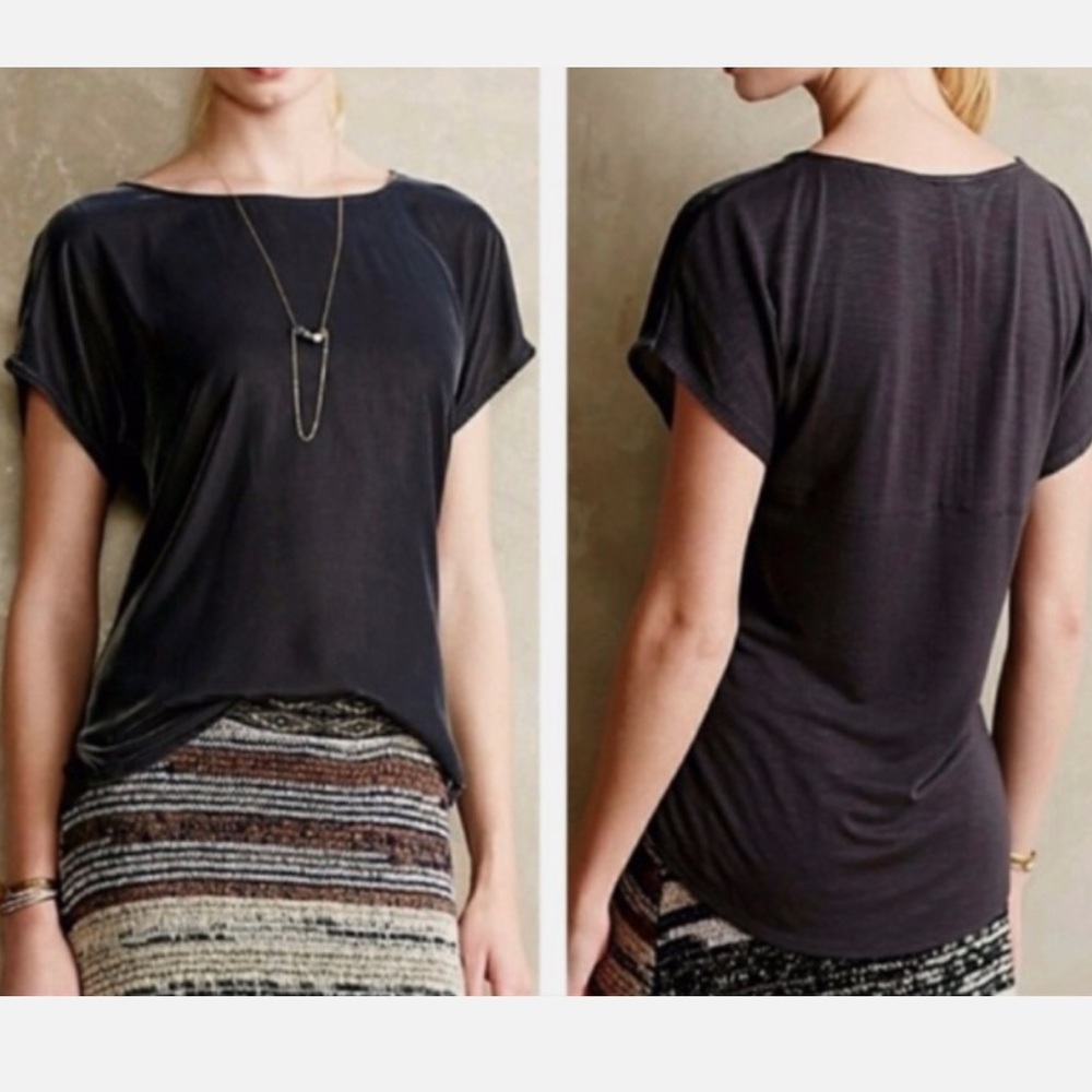 dolan Black Short Sleeve Draped Tee